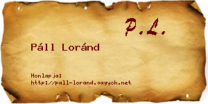 Páll Loránd névjegykártya